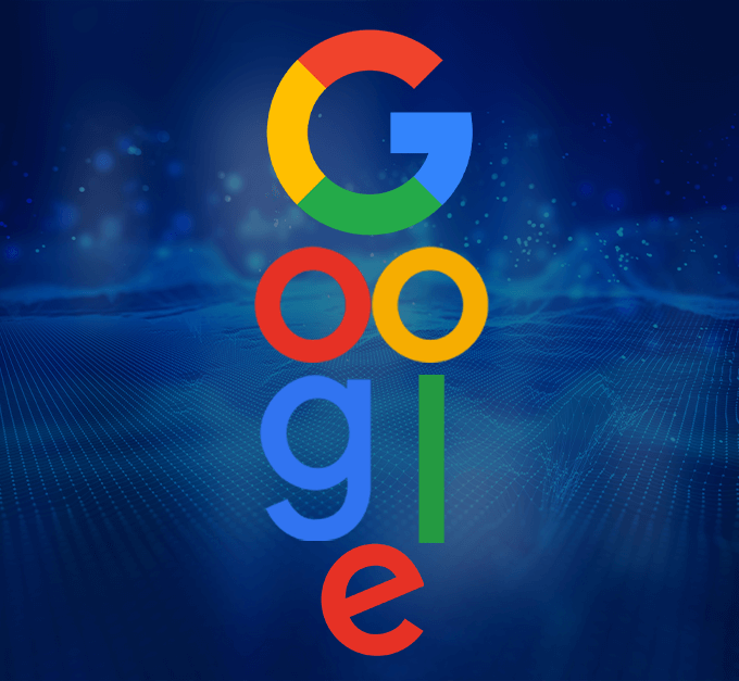 google logo with chart background